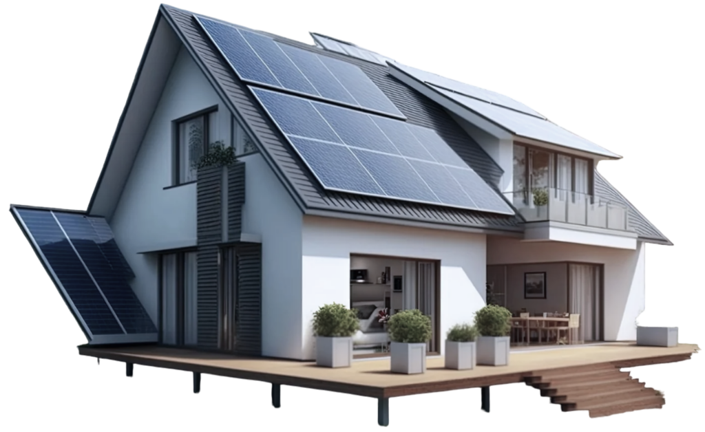 Maison avec toiture photovoltaïque
